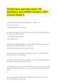 Florida Laws & Rules Exam &vert; 134 Questions & Verified Answers &vert; Complete Study Guide &vert; Grade A Exam Prep