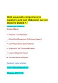 Mold exam with comprehensive questions and well elaborated correct answers graded A&plus;