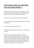 AFSB 153 FINAL PAPER 2026 QUESTIONS&NewLine;WITH SOLUTIONS GRADED A&plus;