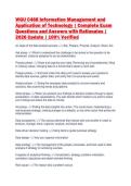 WGU C468 Information Management and&NewLine;Application of Technology &vert; Complete Exam&NewLine;Questions and Answers with Rationales &vert;&NewLine;2026 Update &vert; 100&percnt; Verified