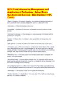 WGU C468 Information Management and&NewLine;Application of Technology &vert; Actual Exam&NewLine;Questions and Answers &vert; 2026 Update &vert; 100&percnt;&NewLine;Correct&NewLine;
