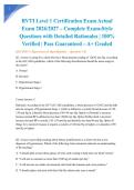 RVTI Level 1 Certification Exam Actual Exam 2026&sol;2027 &ndash; Complete Exam-Style Questions with Detailed Rationales &vert; 100&percnt; Verified &vert; Pass Guaranteed &ndash; A&plus; Graded&NewLine;&NewLine;&NewLine;