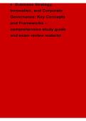 Business Strategy Innovation and Corporate Governance Key Concepts and Frameworks Comprehensive Strategic Management Study Guide and Exam Review Material 2025&sol; 2026 Strategy Innovation Governance Models Analysis with Solution Updated Edition
