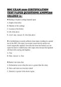 BOC EXAM 2026 CERTIFICATION&NewLine;TEST PAPER QUESTIONS ANSWERS&NewLine;GRADED A&plus;&NewLine;