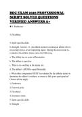 BOC EXAM 2026 PROFESSIONAL&NewLine;SCRIPT SOLVED QUESTIONS&NewLine;VERIFIED ANSWERS A&plus;&NewLine;