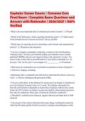 Captains Career Course - Common Core&NewLine;Final Exam &vert; Complete Exam Questions and&NewLine;Answers with Rationales &vert; 2026&sol;2027 &vert; 100&percnt;&NewLine;Verified&NewLine;
