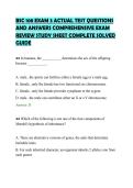 BSC 108 EXAM 3 ACTUAL TEST QUESTIONS&NewLine;AND ANSWERS COMPREHENSIVE EXAM&NewLine;REVIEW STUDY SHEET COMPLETE SOLVED&NewLine;GUIDE
