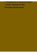 Acquisition and Payment Cycle Audit Controls and Key Concepts Study Guide 2025&sol; 2026 Accounts Payable Internal Controls Audit Procedures Substantive Testing Framework with Solution Updated Edition