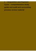 Acquisition and Payment Cycle Comprehensive Study Guide and Audit and Accounting Process Review Material 2025&sol; 2026 Accounts Payable Internal Controls Audit Procedures Transaction Cycle with Solution Updated Edition
