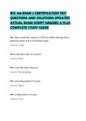 BSC 108 EXAM 3 CERTIFICATION TEST&NewLine;QUESTIONS AND SOLUTIONS UPDATED&NewLine;ACTUAL EXAM SCRIPT GRADED A PLUS&NewLine;COMPLETE STUDY GUIDE