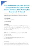 BLS Final Exam Actual Exam 2026&sol;2027 &ndash; Complete Exam-Style Questions with Detailed Rationales &vert; 100&percnt; Verified &vert; Pass Guaranteed &ndash; A&plus; Graded&NewLine;&NewLine;