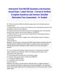 Instrument Tech NCCER Questions and Answers Actual Exam &vert; Latest Version &vert; 2026&sol;2027 &vert; Correct & Verified Complete Questions and Answers Detailed Rationales Pass Guaranteed - A&plus; Graded
