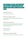 BSC 108 EXAM 4 ACTUAL TEST QUESTIONS&NewLine;AND ANSWERS COMPREHENSIVE EXAM&NewLine;REVIEW STUDY SHEET COMPLETE SOLVED&NewLine;GUIDE&NewLine;