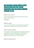 BSC 108 EXAM 4 EXAM SCRIPT LATEST&NewLine;UPDATE PRACTICE TEST PAPER&NewLine;QUESTIONS AND SOLUTIONS VERIFIED&NewLine;GRADED A PLUS&NewLine;