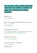 BSC 108 EXAM 4 FINAL PAPER EXAM PREP&NewLine;QUESTIONS AND CORRECT ANSWERS TEST&NewLine;BANK FULLY UPDATED PASS READY&NewLine;RESOURCE&NewLine;