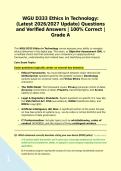 WGU D333 Ethics in Technology&colon; &lpar;Latest 2026&sol;2027 Update&rpar; Questions and Verified Answers &vert; 100&percnt; Correct &vert; Grade A&NewLine;&NewLine;&NewLine;