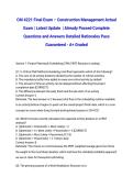 CM 4221 Final Exam &ndash; Construction Management Actual Exam &vert; Latest Update 2026&sol;2027 &vert; Already Passed Complete Questions and Answers Detailed Rationales Pass Guaranteed - A&plus; Graded