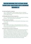 SOCCER REFEREE TEST ACTUAL EXAM&NewLine;PAPER 2026 QUESTIONS WITH ANSWERS&NewLine;GRADED A&plus;