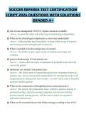 SOCCER REFEREE TEST CERTIFICATION&NewLine;SCRIPT 2026 QUESTIONS WITH SOLUTIONS&NewLine;GRADED A&plus;