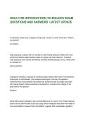 &NewLine;WGU C190 INTRODUCTION TO BIOLOGY EXAM QUESTIONS AND ANSWERS  LATEST UPDATE&NewLine;
