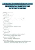 AHA BLS REVIEW COMPREHENSIVE STUDY&NewLine;GUIDE 2026 FULL QUESTIONS AND&NewLine;SOLUTIONS GRADED A&plus;