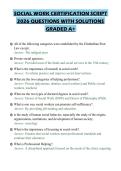 SOCIAL WORK CERTIFICATION SCRIPT&NewLine;2026 QUESTIONS WITH SOLUTIONS&NewLine;GRADED A&plus;