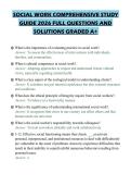 SOCIAL WORK COMPREHENSIVE STUDY&NewLine;GUIDE 2026 FULL QUESTIONS AND&NewLine;SOLUTIONS GRADED A&plus;