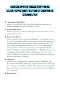 SOCIAL WORK FINAL TEST 2026&NewLine;QUESTIONS WITH CORRECT ANSWERS&NewLine;GRADED A&plus;&NewLine;
