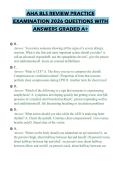 AHA BLS REVIEW PRACTICE&NewLine;EXAMINATION 2026 QUESTIONS WITH&NewLine;ANSWERS GRADED A&plus;
