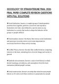 SOCIOLOGY 101 STRAIGHTERLINE FINAL 2026&NewLine;FINAL PAPER COMPLETE REVISION QUESTIONS&NewLine;WITH FULL SOLUTIONS&NewLine;