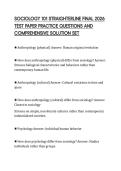 SOCIOLOGY 101 STRAIGHTERLINE FINAL 2026&NewLine;TEST PAPER PRACTICE QUESTIONS AND&NewLine;COMPREHENSIVE SOLUTION SET&NewLine;