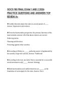 SOCS 185 FINAL EXAM 1 AND 2 2026&NewLine;PRACTICE QUESTIONS AND ANSWERS TOP&NewLine;REVIEW A&plus;&NewLine;
