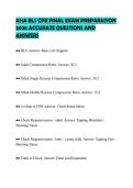 AHA BLS CPR FINAL EXAM PREPARATION&NewLine;2026 ACCURATE QUESTIONS AND&NewLine;ANSWERS