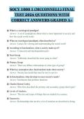 SOCY 1000 1 &lpar;MCCONNELL&rpar; FINAL&NewLine;TEST 2026 QUESTIONS WITH&NewLine;CORRECT ANSWERS GRADED A&plus;&NewLine;