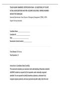 TEXAS HAZMAT AWARENESS CERTIFICATION EXAM - &lpar;30 QUESTIONS&rpar; UP-TO-DATE&NewLine;ACTUAL EXAM QUESTIONS AND 100&percnt; ACCURATE SOLUTIONS &vert; VERIFIED ANSWERS &NewLine;INSTANT PDF DOWNLOAD