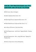 AHA BLS CPR PRACTICE EXAM 2026 FULL&NewLine;QUESTIONS AND DETAILED SOLUTIONS