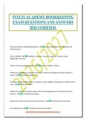 INTUIT ACADEMY BOOKKEEPING&NewLine;EXAM QUESTIONS AND ANSWERS&NewLine;2026 VERIFIED&period;