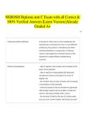 NEBOSH Diploma unit C Exam with all Correct & 100&percnt; Verified Answers &vert;Latest Version &vert;Already Graded A&plus;