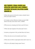 SOD THEORY 1 FINAL PAPER 2026&NewLine;UPDATED QUESTIONS AND CORRECT&NewLine;ANSWERS DETAILED SOLUTION GUIDE&NewLine;GRADED A&plus;