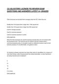 CA ADJUSTERS LICENSE PSI REVIEW EXAM QUESTIONS AND ANSWERS LATEST A&plus; GRADED