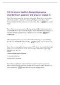 ATI RN Mental Health 4&period;0 Major Depressive&NewLine;Disorder Exam questions and answers Graded A&plus;