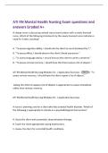 ATI RN Mental Health Nursing Exam questions and&NewLine;answers Graded A&plus;