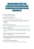SOLIDWORKS CSWA-AM&NewLine;CERTIFICATION SCRIPT 2026&NewLine;QUESTIONS WITH SOLUTIONS&NewLine;GRADED A&plus;