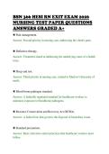 BSN 366 HESI RN EXIT EXAM 2026&NewLine;NURSING TEST PAPER QUESTIONS&NewLine;ANSWERS GRADED A&plus;&NewLine;