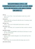 SOLIDWORKS CSWA-AM&NewLine;COMPREHENSIVE STUDY GUIDE 2026&NewLine;FULL QUESTIONS AND SOLUTIONS&NewLine;GRADED A&plus;&NewLine;
