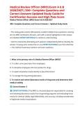 Medical Review Officer &lpar;MRO&rpar; Exam A & B 2026&sol;2027 &vert; 300&plus; Complete Questions and Correct Answers Updated Study Guide for Certification Success and High Pass Score
