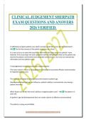 CLINICAL JUDGEMENT SHERPATH&NewLine;EXAM QUESTIONS AND ANSWERS&NewLine;2026 VERIFIED&period;