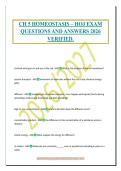 CH 5 HOMEOSTASIS &ndash; HOJ EXAM&NewLine;QUESTIONS AND ANSWERS 2026&NewLine;VERIFIED&period;