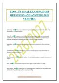 COSC 275 FINAL EXAM PALMER&NewLine;QUESTIONS AND ANSWERS 2026&NewLine;VERIFIED&period;