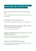 AHIP FWA EXAM PREP 2026 STUDY GUIDE&NewLine;QUESTIONS AND ANSWERS VERIFIED
